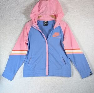 442-Nike(FitS/M)Pink and Blue Hooded Small Dots Stain)Probably Removable. As Is